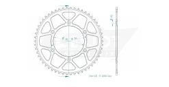 Esjot Tandwiel Achter Alu 53T - 520