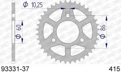AFAM Tandwiel Achterzijde Aluminium 37T - 415