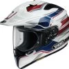 Shoei Hornet ADV Navigate Motorhelm -Motorfietsuitrustings Winkel Shoei hornet adv navigate blauw wit rood b37a