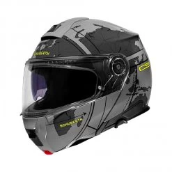 Schuberth C5 Globe Motorhelm -Motorfietsuitrustings Winkel schuberth c5 globe grijs fluo 45f3