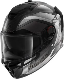 Shark Spartan GT Pro Carbon Ritmo Motorhelm -Motorfietsuitrustings Winkel shark spartan gt pro carbon ritmo zilver 0db3
